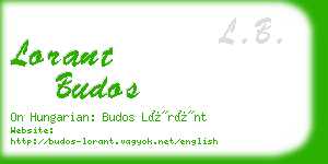 lorant budos business card